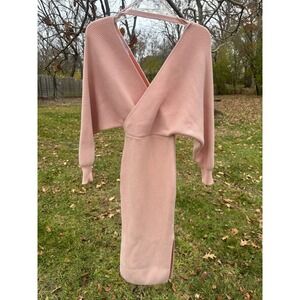 Petal + Pup Women's Sweater Dress‎ | Bodycon Baby Pink Occasion Dress | SZ 2